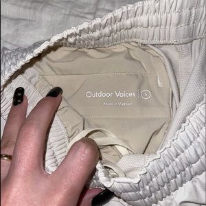 Outdoor Voices Rectrek Pant in beige/white color